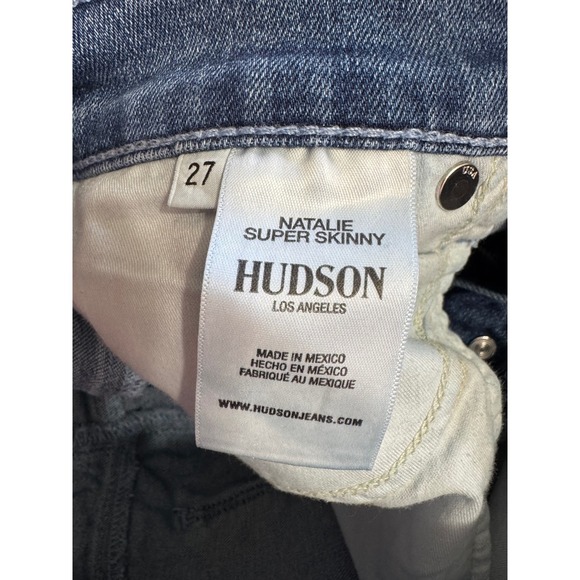 Hudson Natalie Super Skinny Jeans Button Fly Dark Wash Denim Size 27 - Picture 5 of 6
